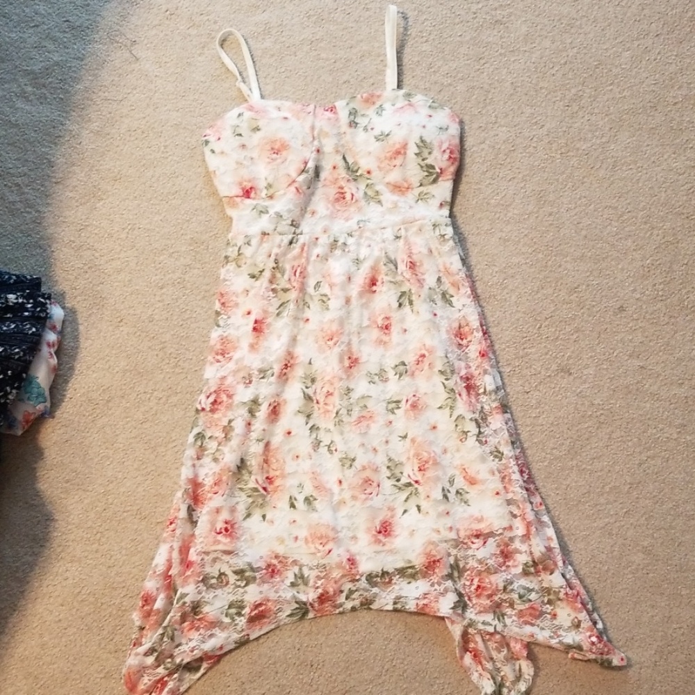 No Boundaries Asymetrical Floral Dress Sz Medium